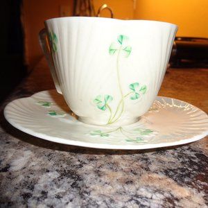 Shamrock teacup by belleek